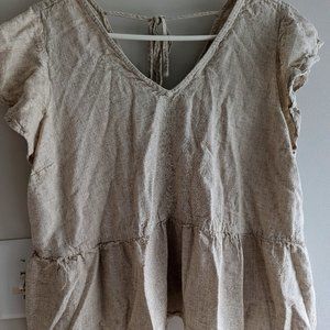 Dex Flutter Sleeve Trapeze Top Size 1X